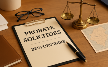 Professional probate solicitor providing legal advice in Bedfordshire office, helping clients manage wills and estate administration.