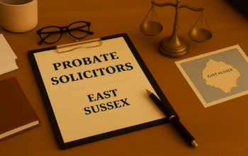 Experienced probate solicitor in East Sussex advising clients on estate administration, wills, and inheritance matters in a professional office setting.