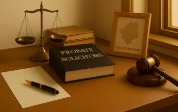 Professional probate solicitor in Leicestershire advising clients on estate administration, wills, and inheritance matters in a modern office environment.