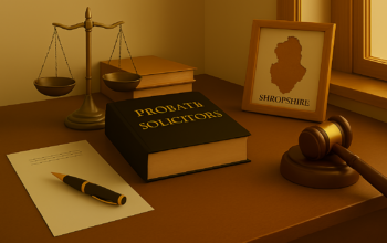 Professional probate solicitor in Shropshire advising clients on estate administration, wills, and inheritance matters in a modern office setting.