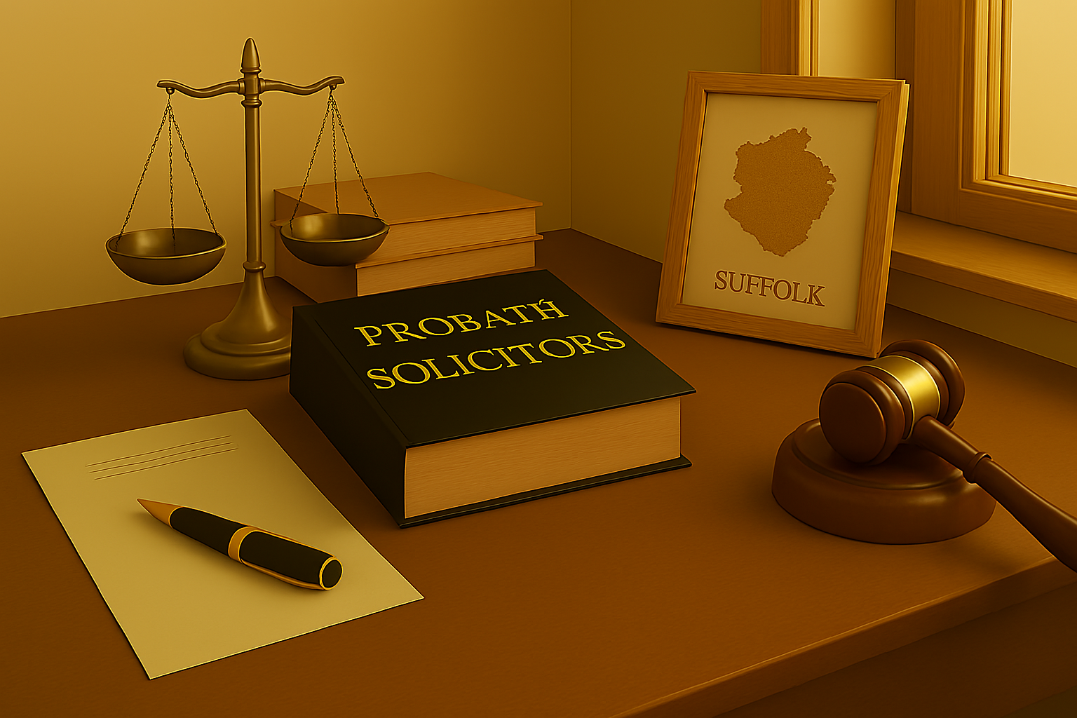 Professional probate solicitor in Suffolk advising clients on estate administration, wills, and inheritance matters in a modern office setting.