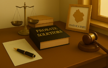 Professional probate solicitor in Warwickshire advising clients on estate administration, wills, and inheritance matters in a modern office setting.