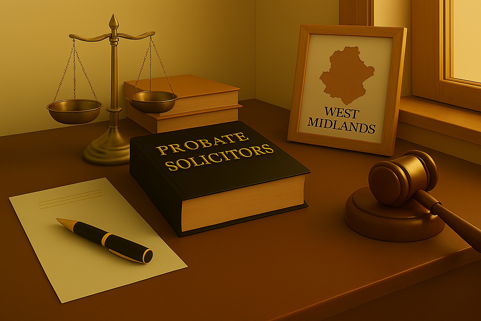 Professional probate solicitor in West Midlands advising clients on wills, inheritance, and estate administration in a modern office setting.