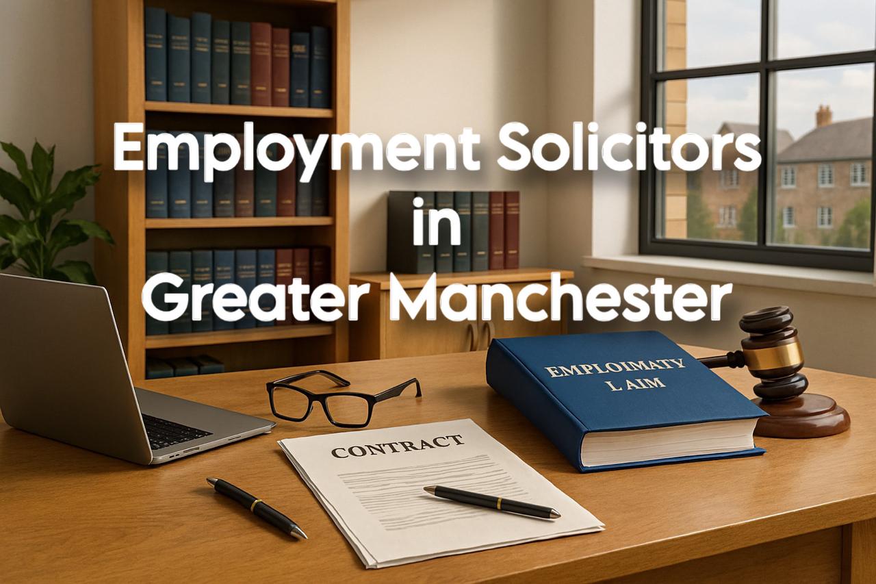 Professional Employment Solicitors in Greater Manchester providing expert legal advice and support for workplace disputes, contracts, and employment law matters.