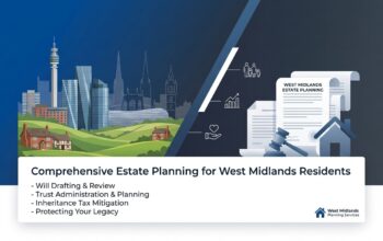 Professional estate planning website banner for the West Midlands